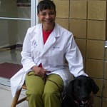 Dr. Cox with her dog