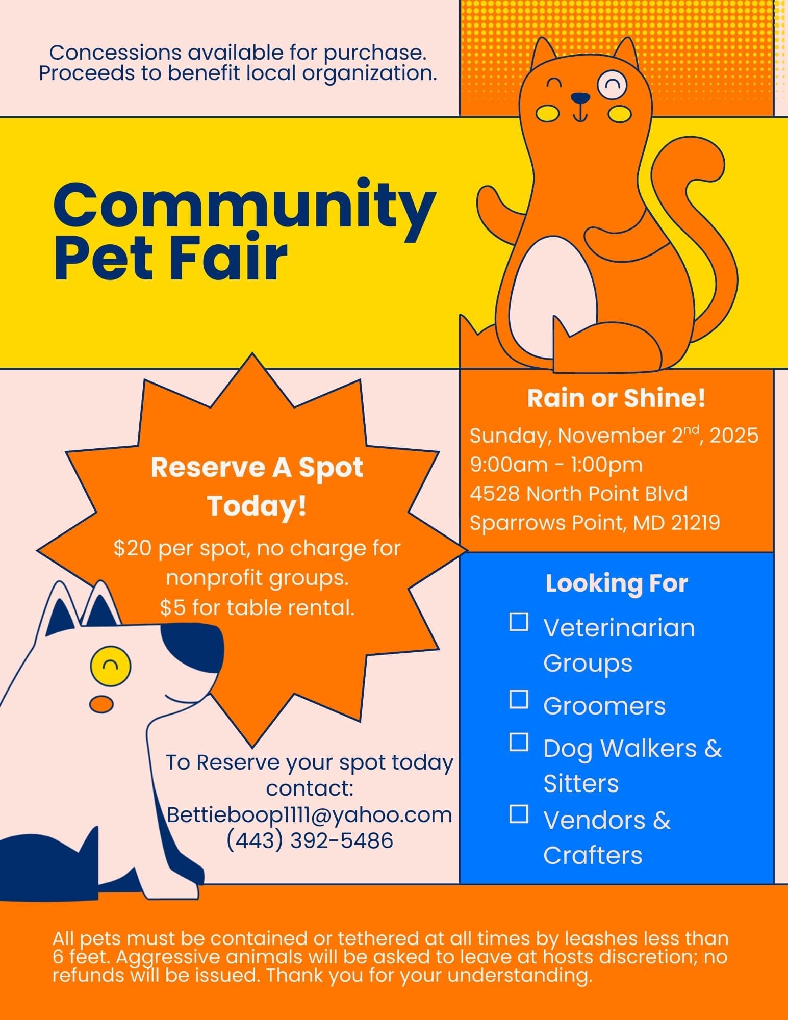 Community Pet Fair promoted by Maryland Pet Gazette